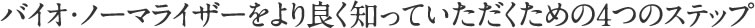 バイオ・ノーマライザーをより良く知っていただくための4つのステップ